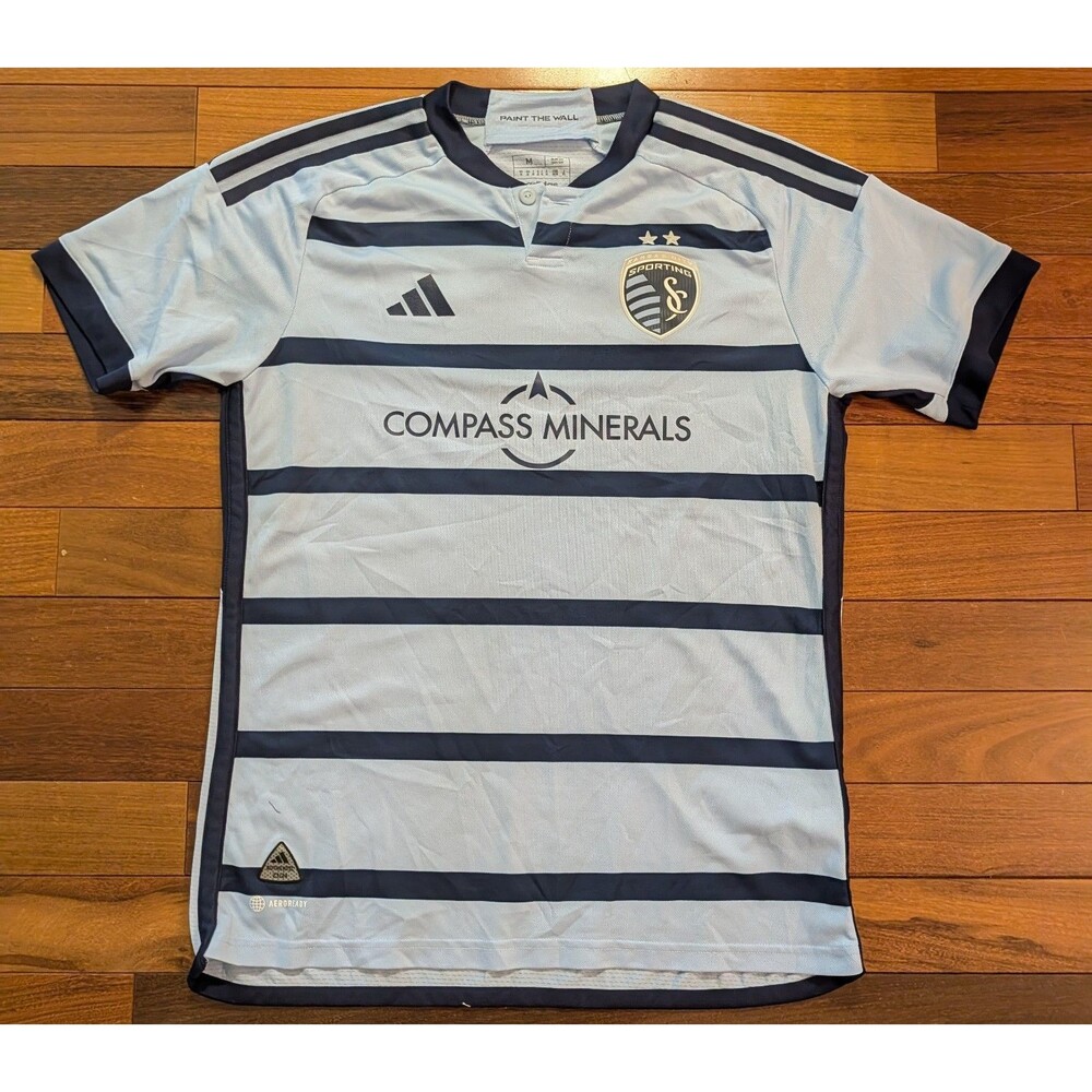 Adidas Sporting Kansas City MLS Authentic Fit Home Soccer Jersey Mens Medium